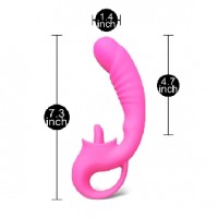  Vibrator with Vibrating Tongue 10-Speed Silicone PINK